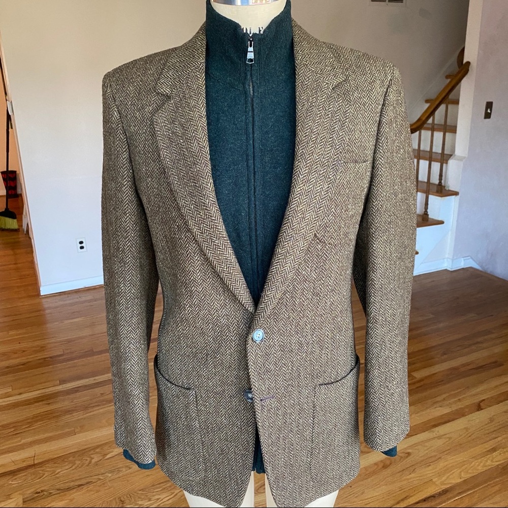 Calvin Klein Tweed Sportscoat MADE IN FRANCE Sz 38